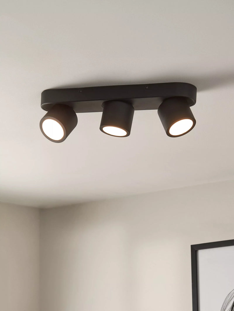 John Lewis triple-light adjustable spotlight ceiling bar, UK version