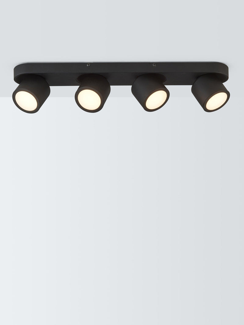 John Lewis Wilson 4 spotlight ceiling bar in black, UK version