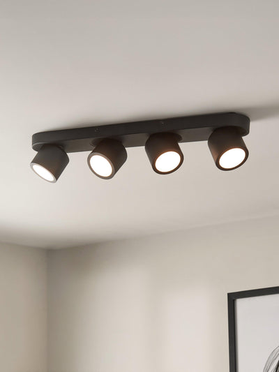 John Lewis Wilson 4 spotlight taklampe skinne svart taklampe