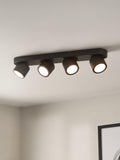 John Lewis Wilson 4 spotlight ceiling bar in black, UK version