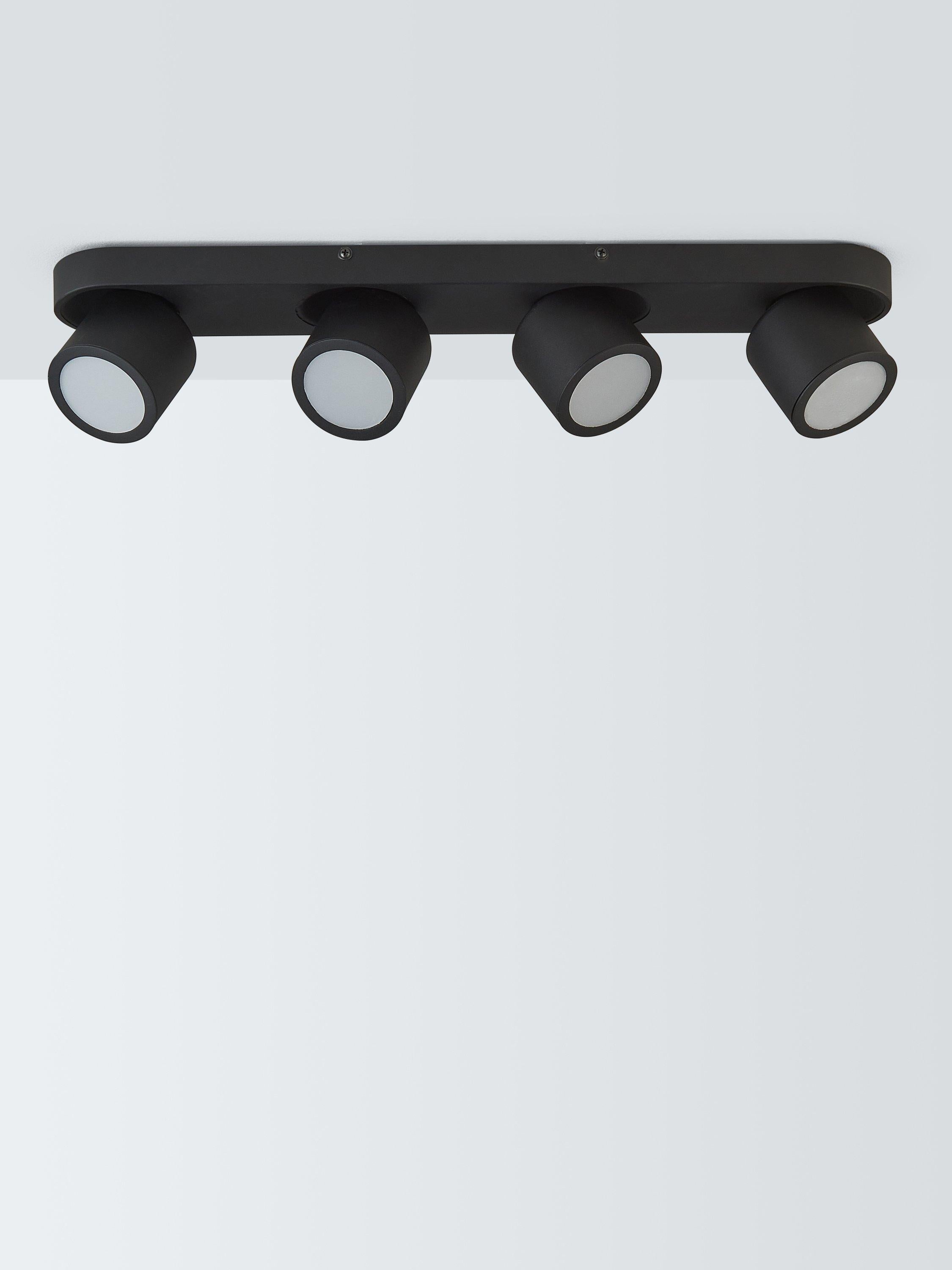 John Lewis Wilson 4 spotlight ceiling bar in black, UK version