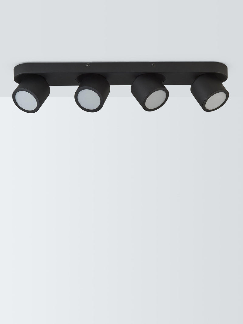John Lewis Wilson 4 spotlight ceiling bar in black, UK version