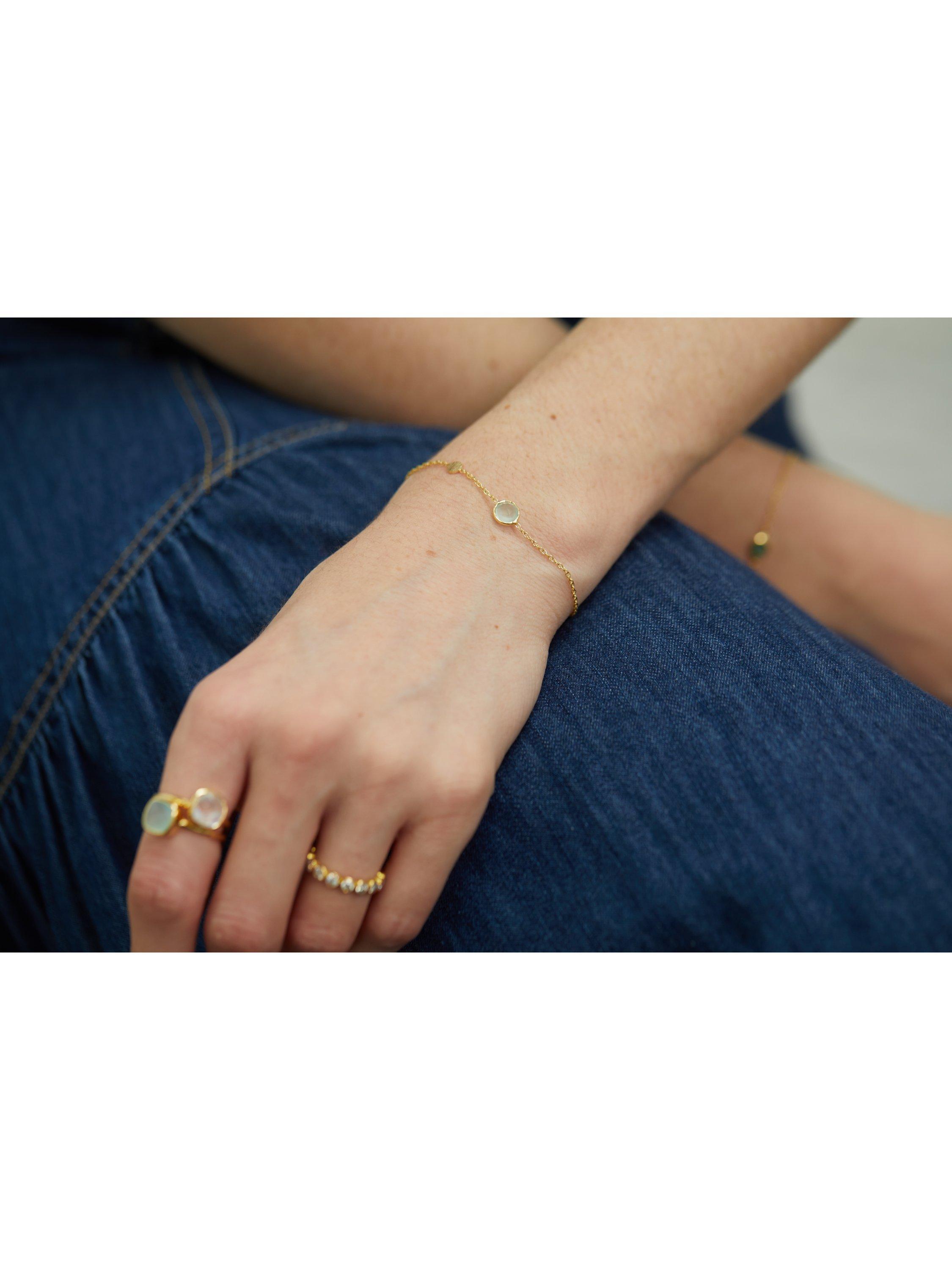Auree amazonite disc chain bracelet (British brand)