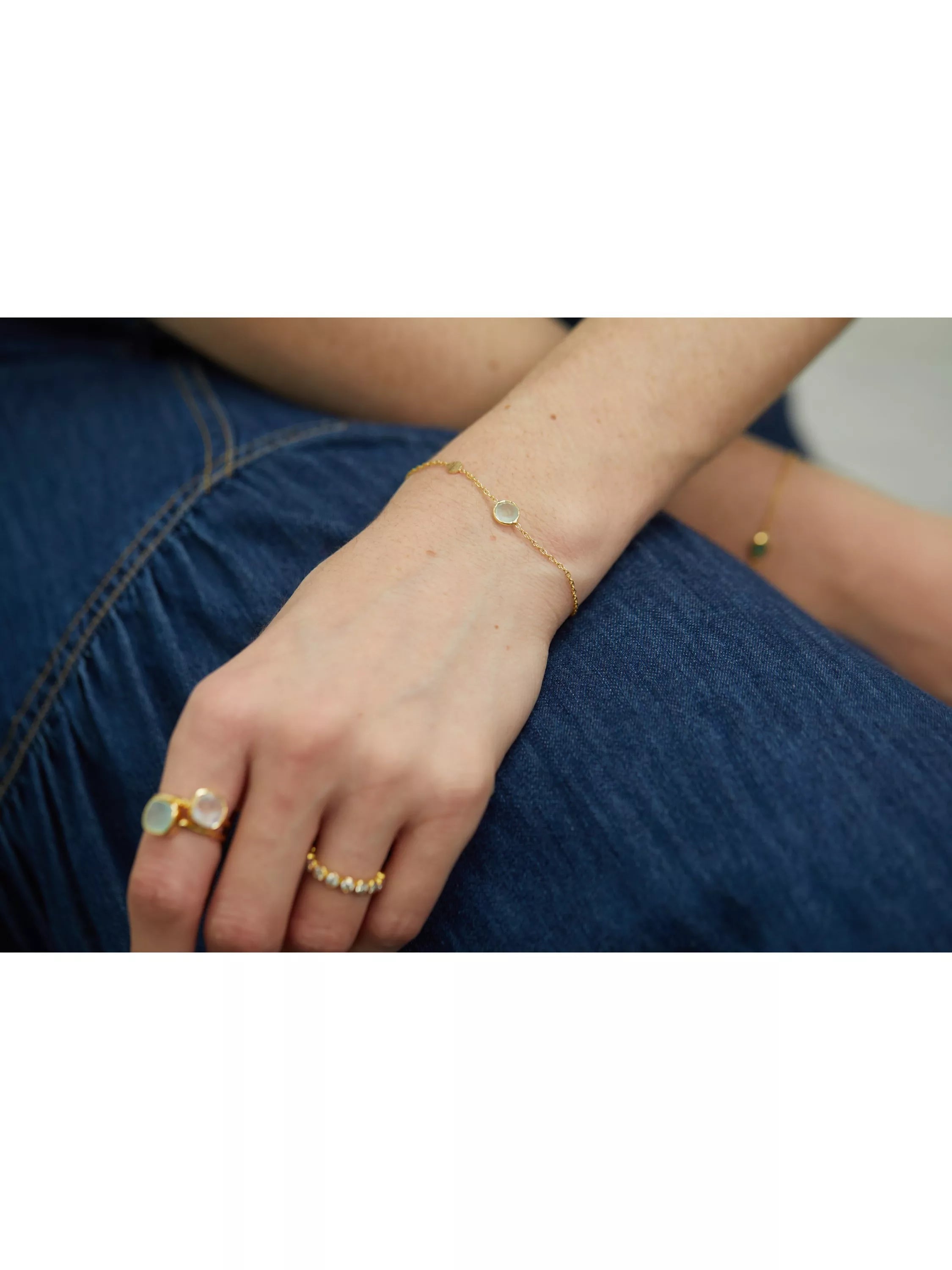 Auree amazonite disc chain bracelet (British brand)