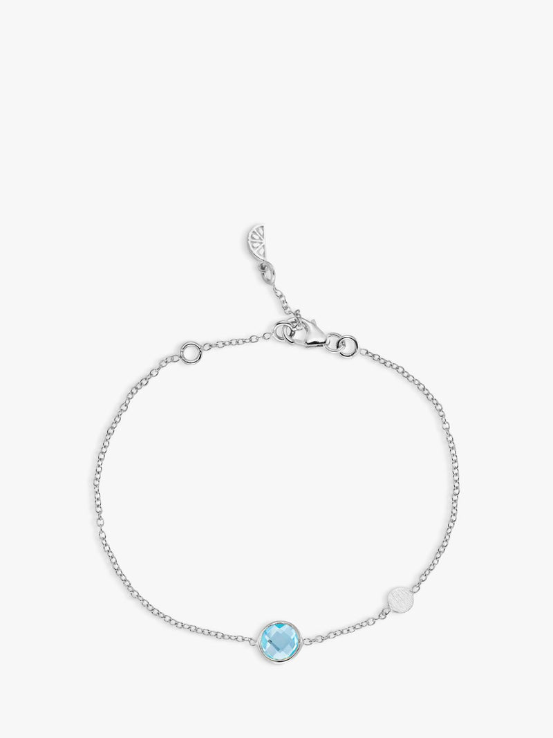 Auree blue topaz disc chain bracelet sterling silver (British brand)