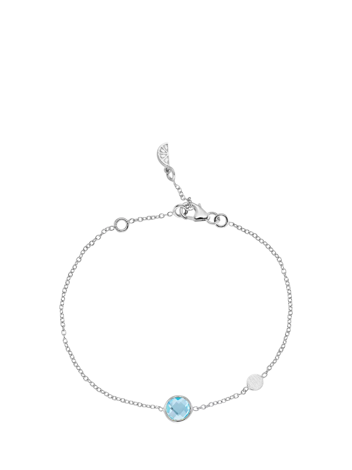 Auree Salina Blue Topaz and Disc Chain Bracelet, 16-19cm