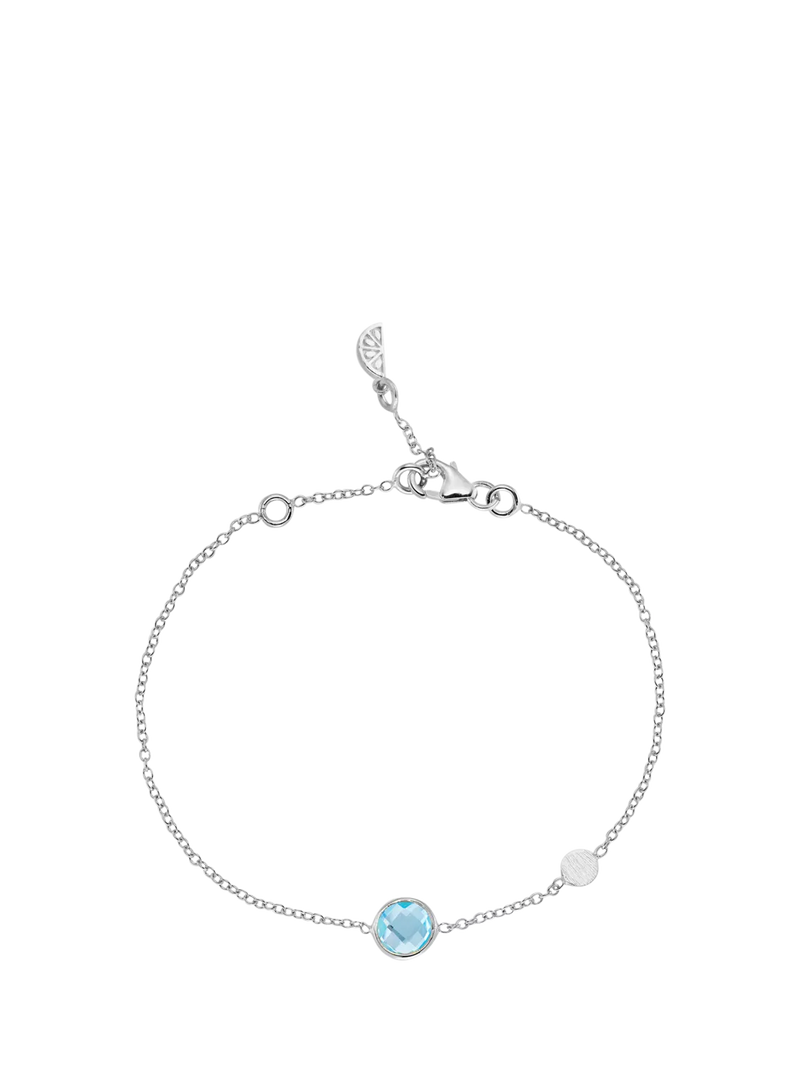 Auree Salina Blue Topaz and Disc Chain Bracelet, 16-19cm