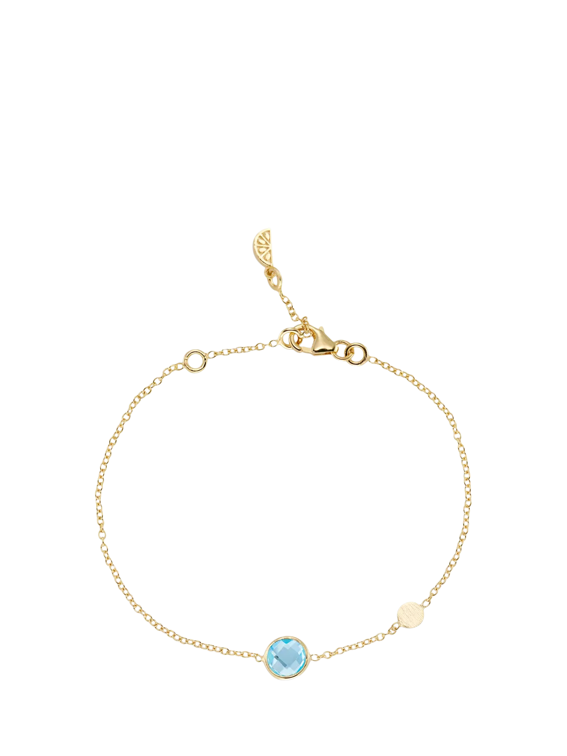 Auree blue topaz disc chain bracelet sterling silver (British brand)
