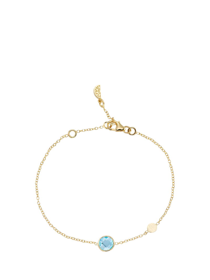 Auree blue topaz disc chain bracelet sterling silver (British brand)