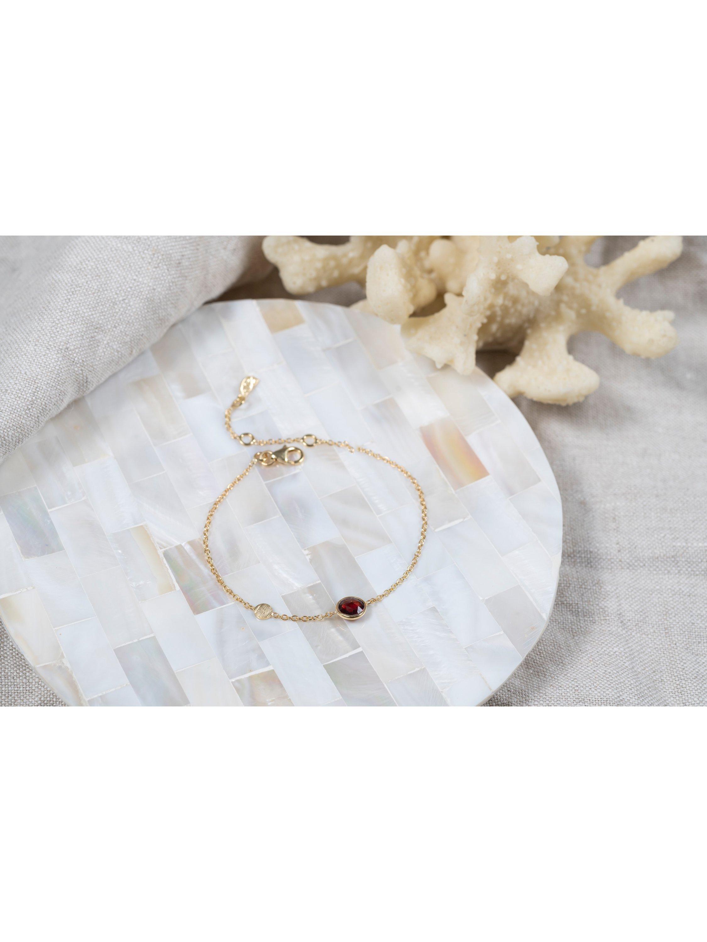 Auree Salina garnet disc chain bracelet (British brand)