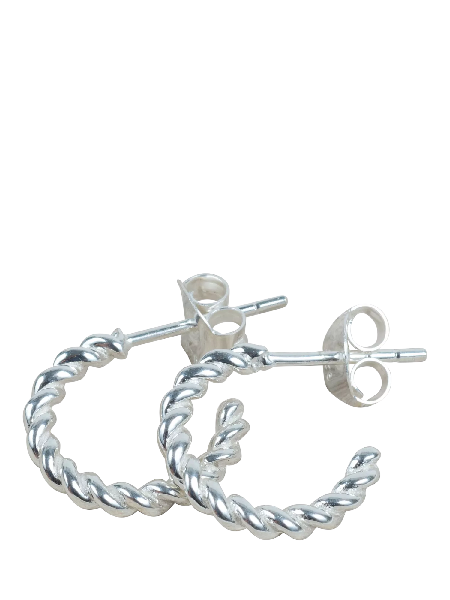 Auree Alhambra mini piccolo twisted hoop earrings silver (British brand)
