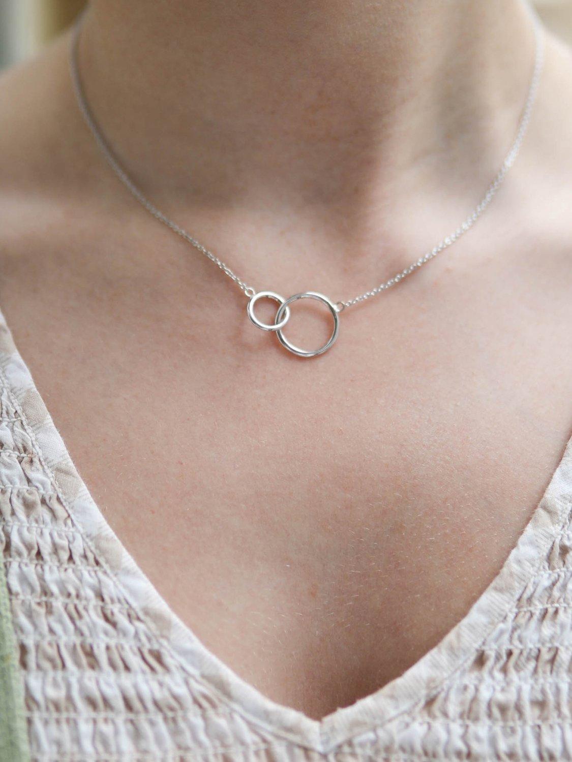 Auree Kelso interlinking rings necklace in sterling silver (British brand)