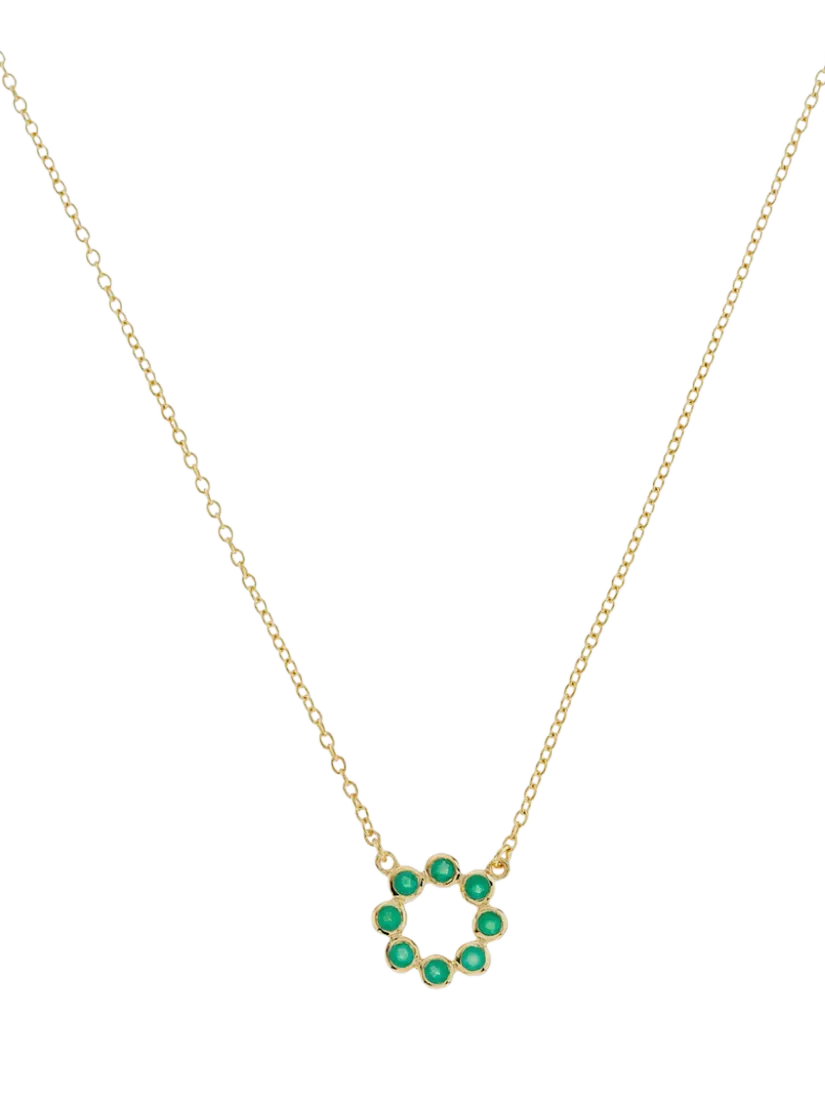 Auree Ortigia gemstone pendant necklace, gold vermeil, imported from the UK