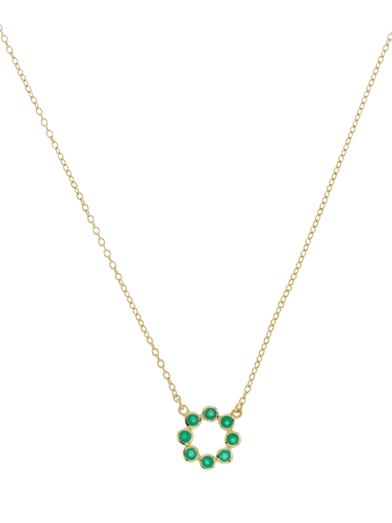 Auree Ortigia gemstone pendant necklace, gold vermeil, imported from the UK