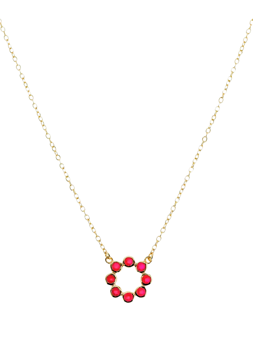 Auree Ortigia Gemstone Circle Pendant Necklace