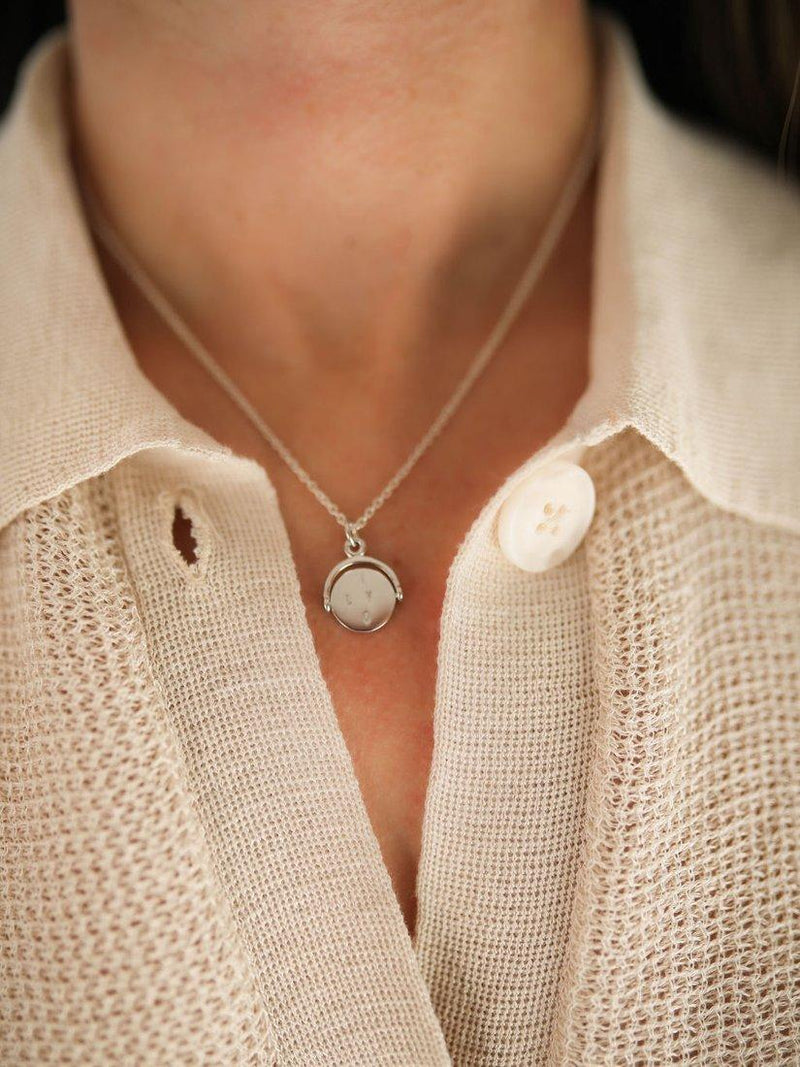Auree spin pendant necklace sterling silver, imported from the UK