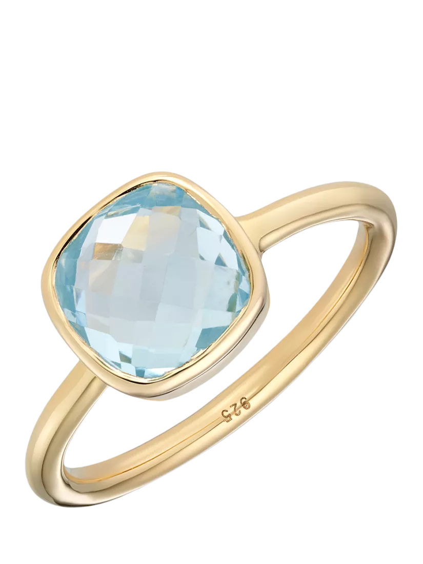 Auree blue topaz cocktail ring gold (British brand)