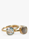 Auree blue topaz cocktail ring gold (British brand)