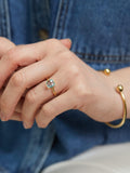 Auree blue topaz cocktail ring gold (British brand)