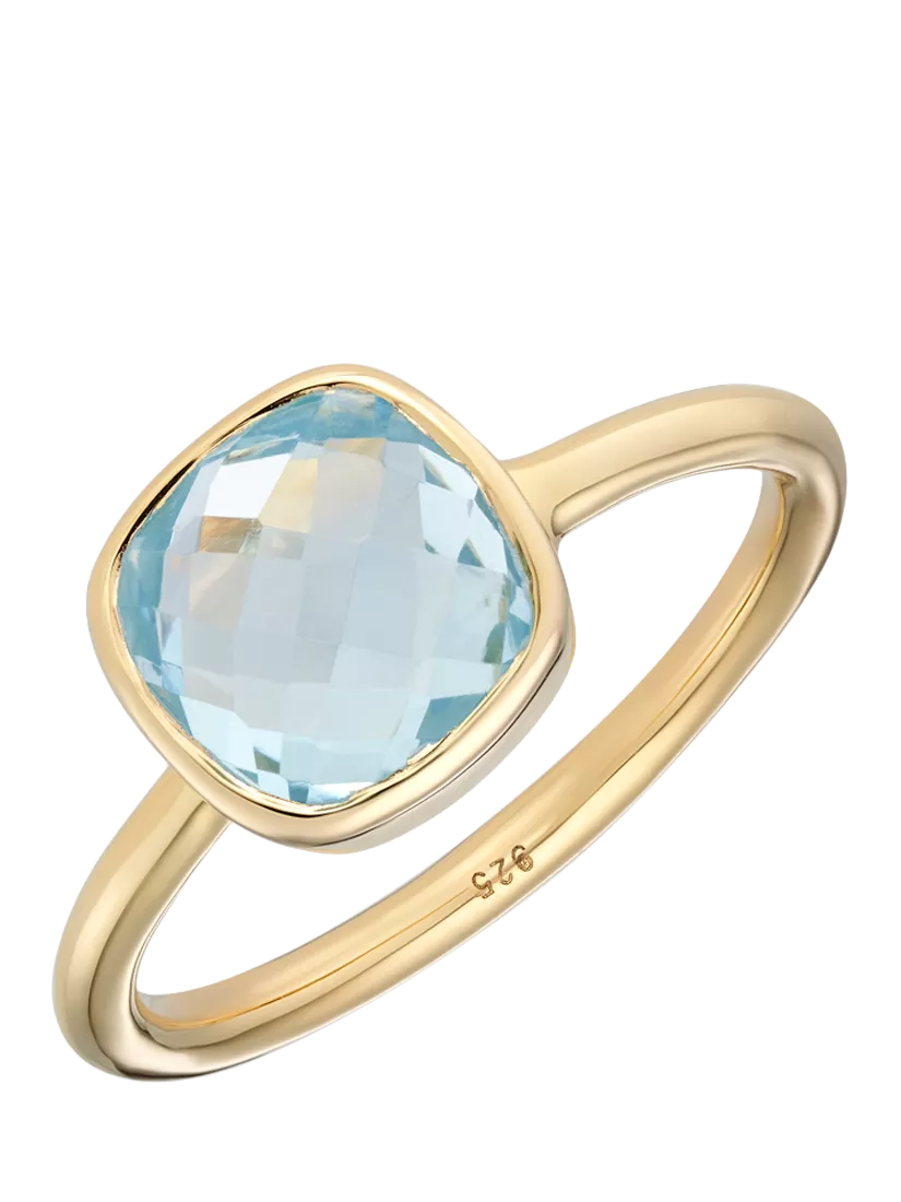 Auree Mondello Blue Topaz Cocktail Ring Gold