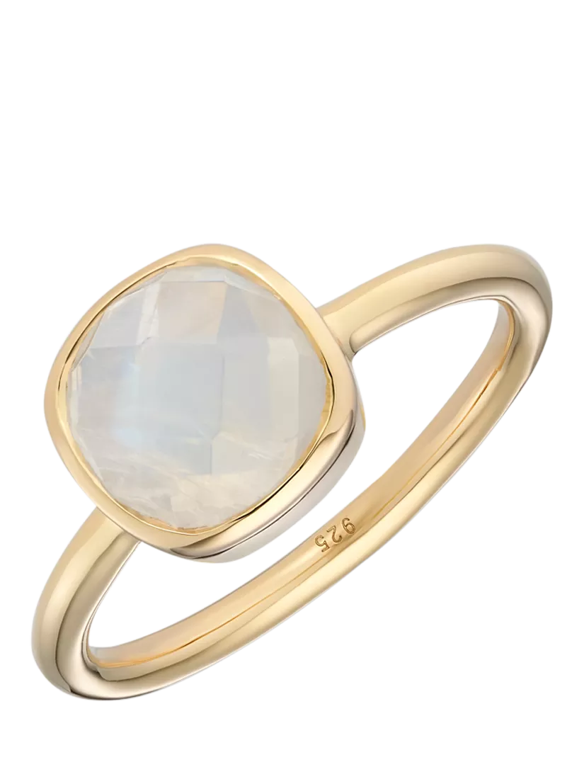 Bague cocktail coussin Auree en argent sterling plaqué or, version UK