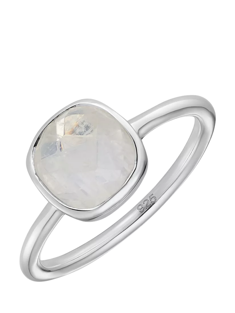 Auree Mondello Cushion Cocktail Ring, Silver/White, S