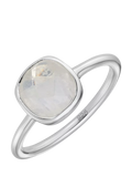 Auree Mondello Cushion Cocktail Ring, Silver/White, S
