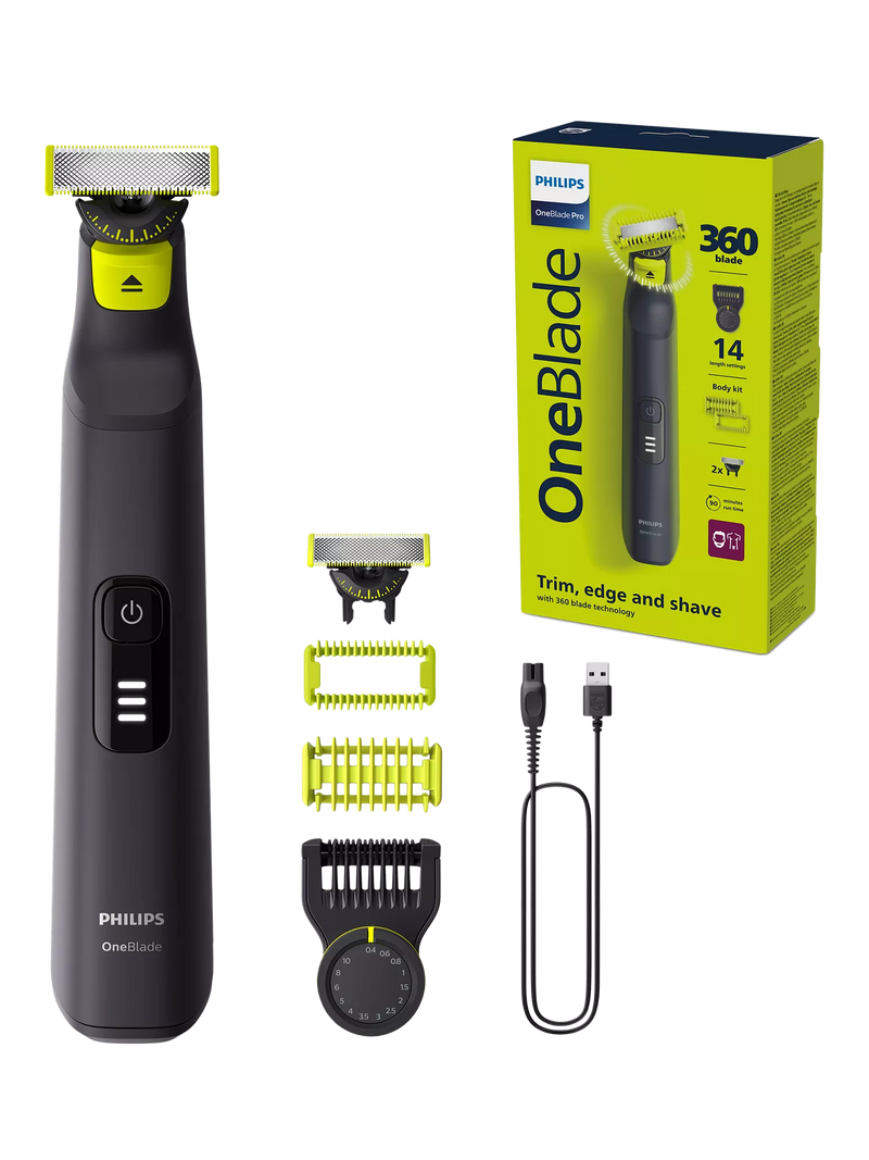 Philips OneBlade Pro 360 beard trimmer green - British product