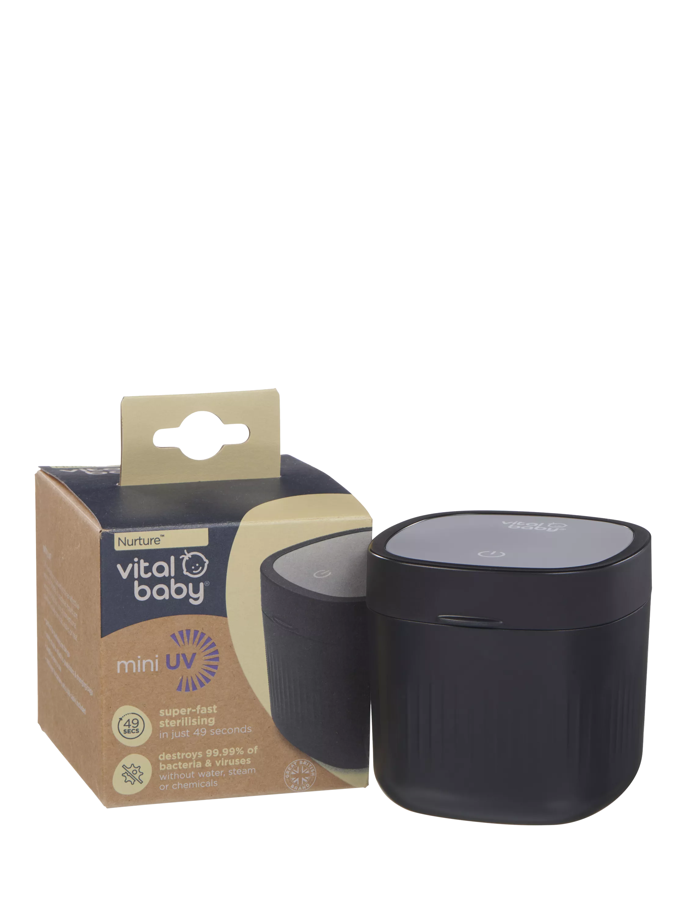 Vital Baby Mini UV Steriliser black portable, UK version