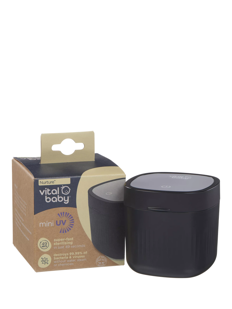 Vital Baby Mini UV Steriliser black portable, UK version