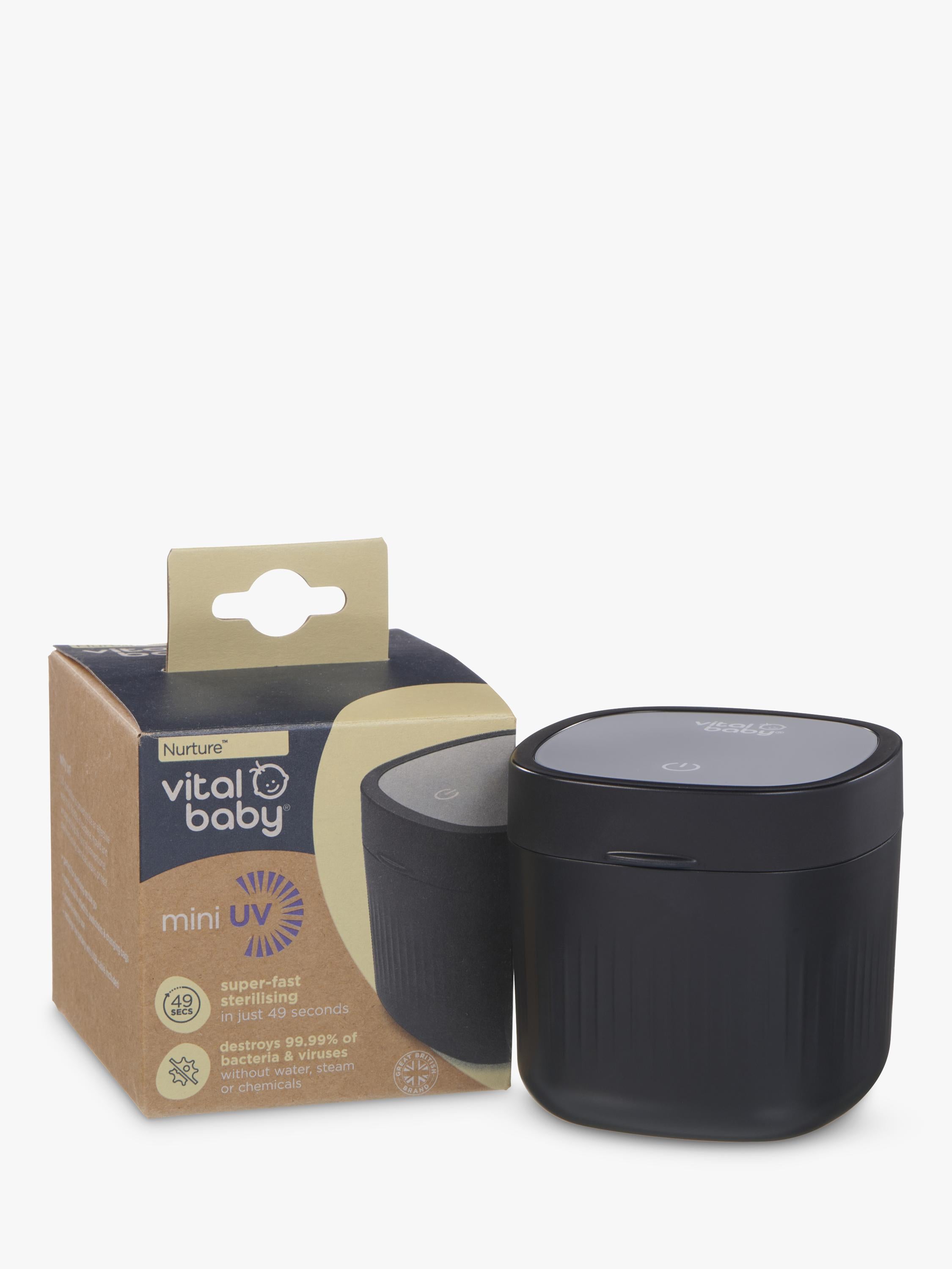 Vital Baby Mini UV Steriliser black portable, UK version