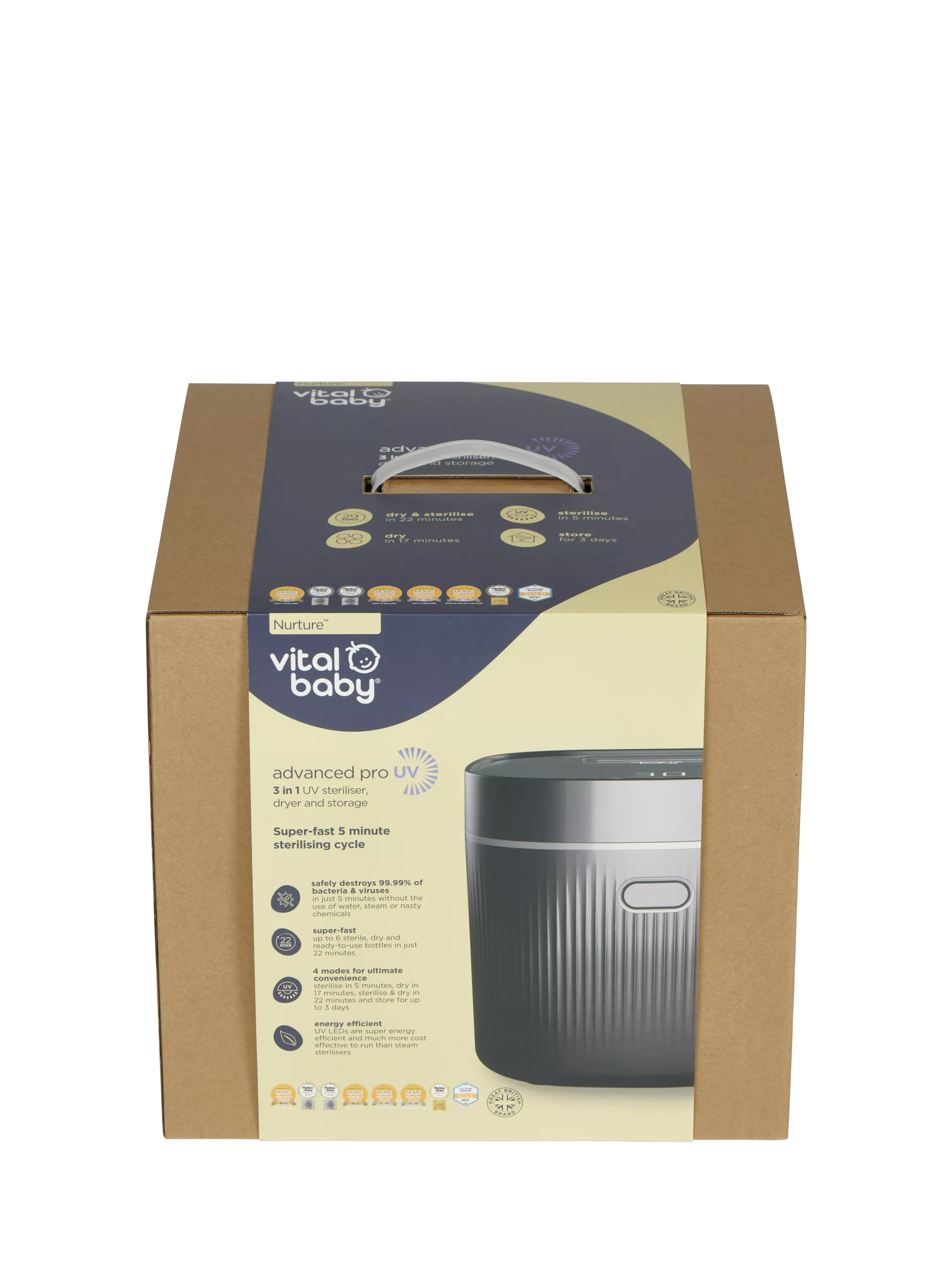 Vital Baby Advanced Pro UV steriliser and dryer Onyx Black, UK version