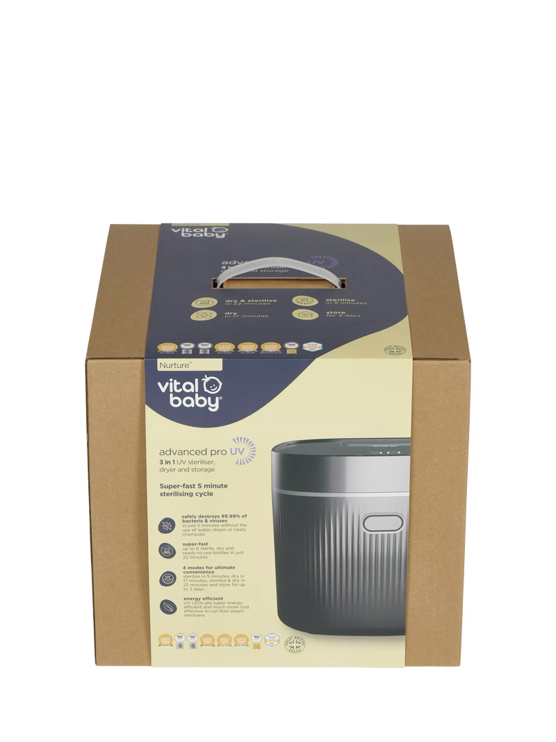 Vital Baby Advanced Pro UV steriliser and dryer Onyx Black, UK version