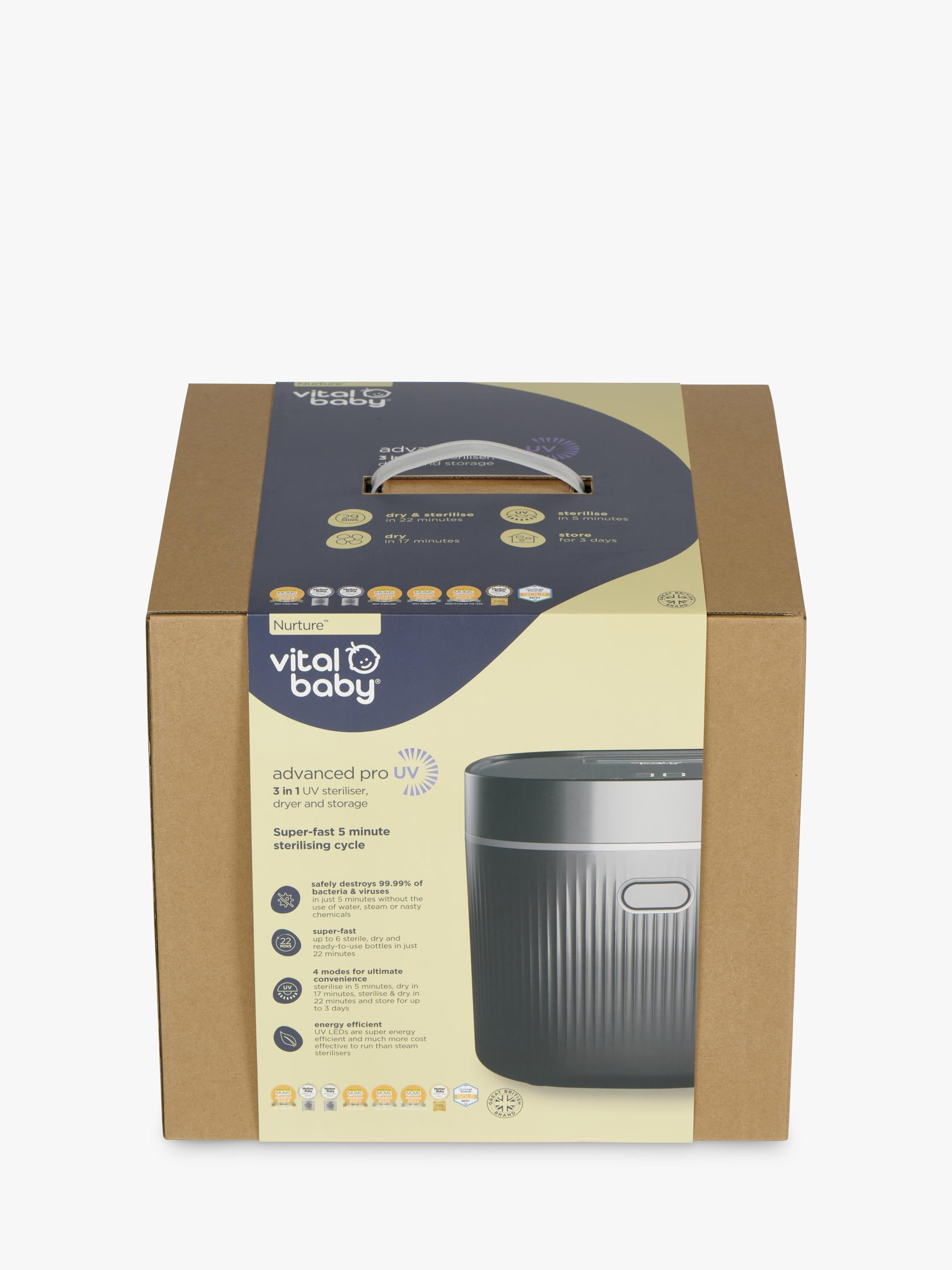 Vital Baby Advanced Pro UV steriliser and dryer Onyx Black, UK version