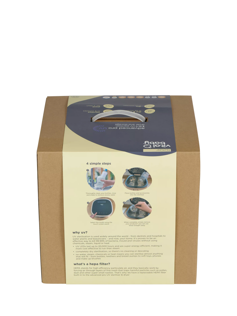 Vital Baby Advanced Pro UV steriliser and dryer Onyx Black, UK version