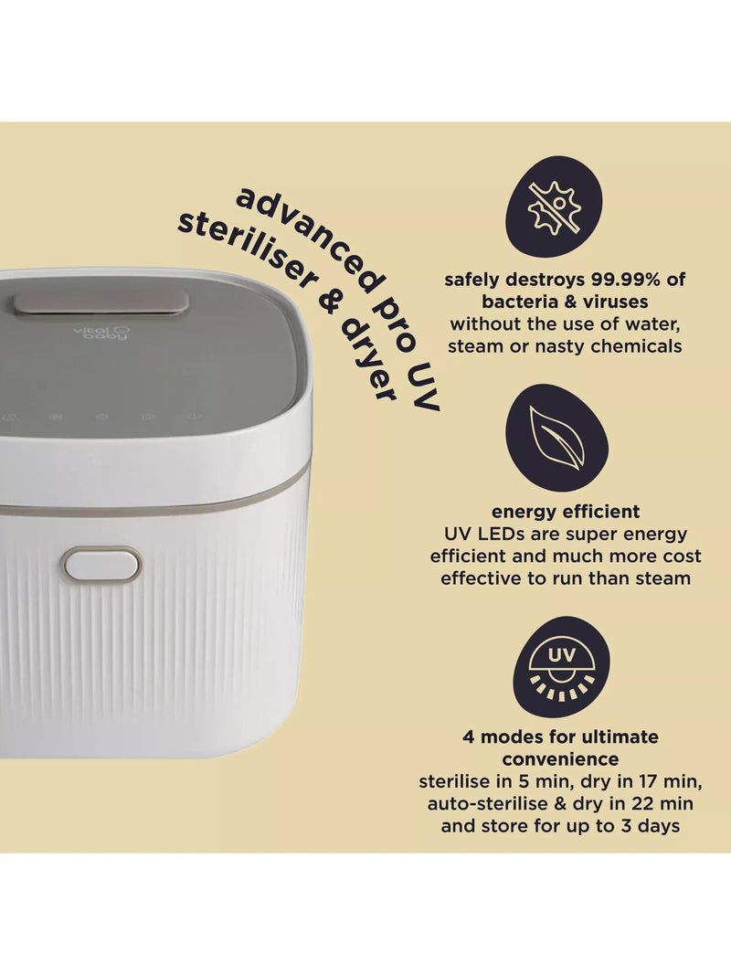 Vital Baby UV steriliser dryer Arctic White - British product