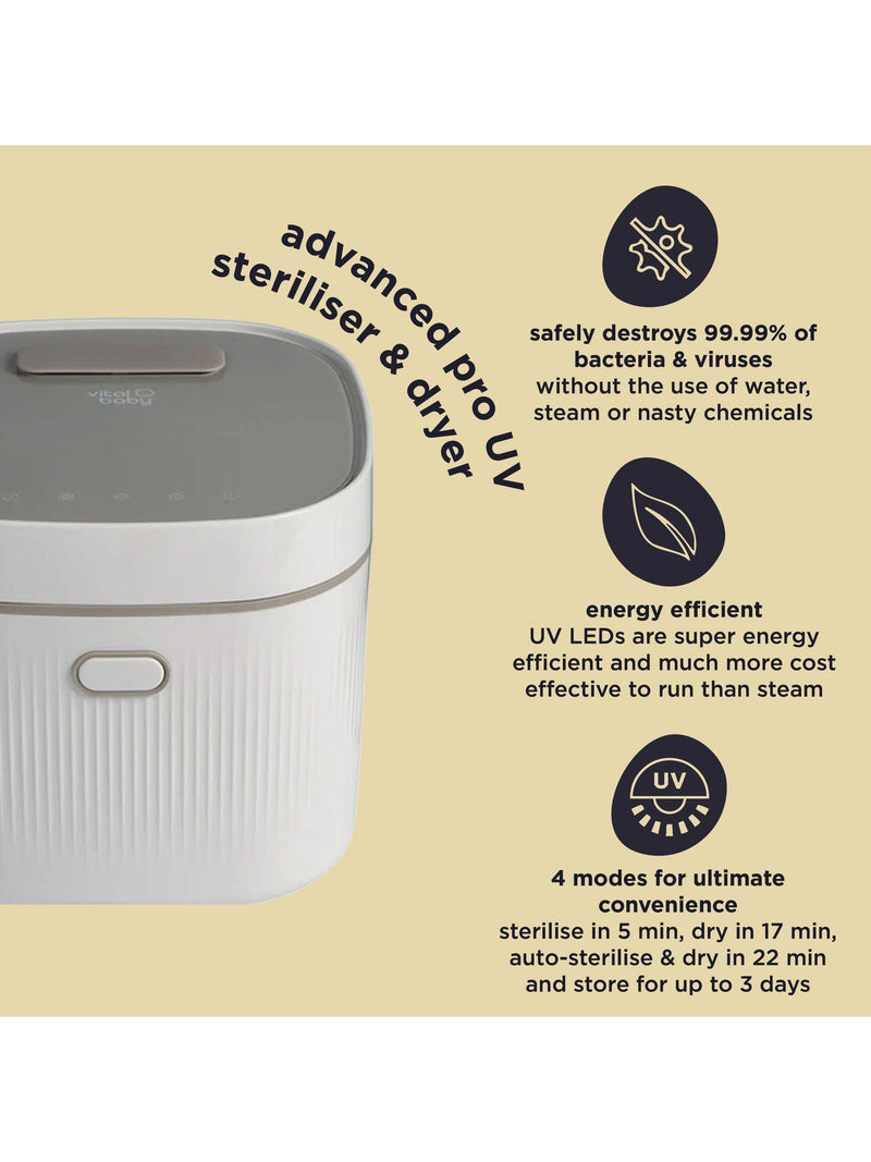 Vital Baby UV steriliser dryer Arctic White - British product