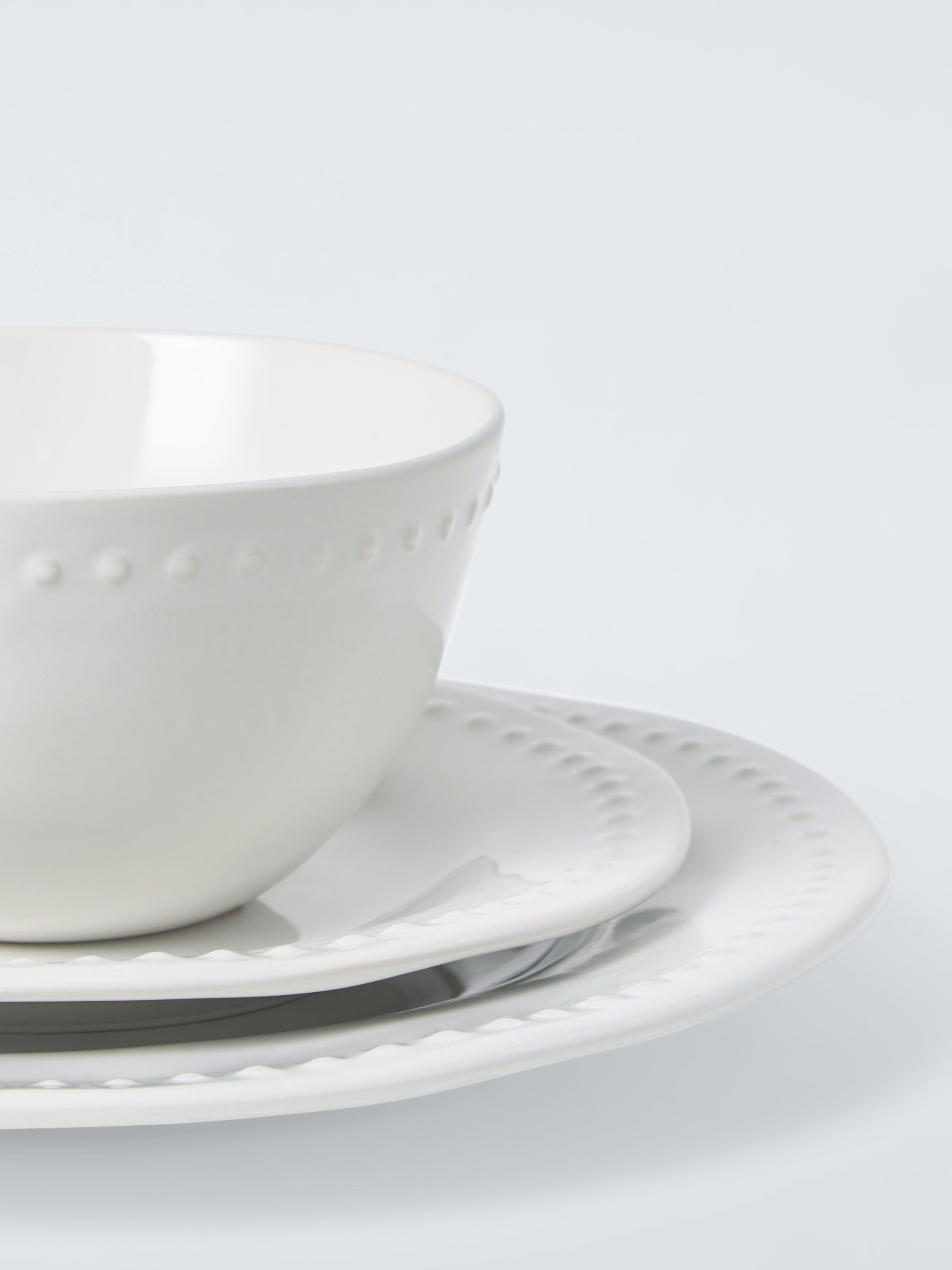 John Lewis white stoneware dinnerware set 12 piece (British brand)