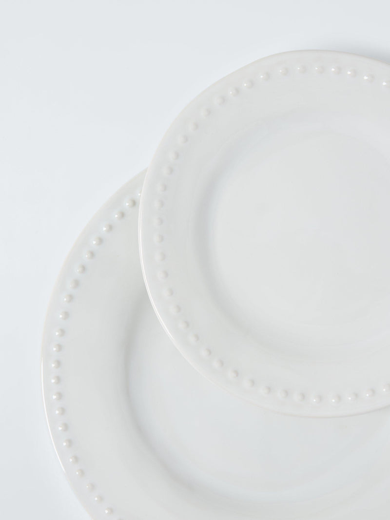 John Lewis white stoneware dinnerware set 12 piece (British brand)