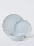 John Lewis stoneware dinnerware set in ice blue, 12 piece (British brand)