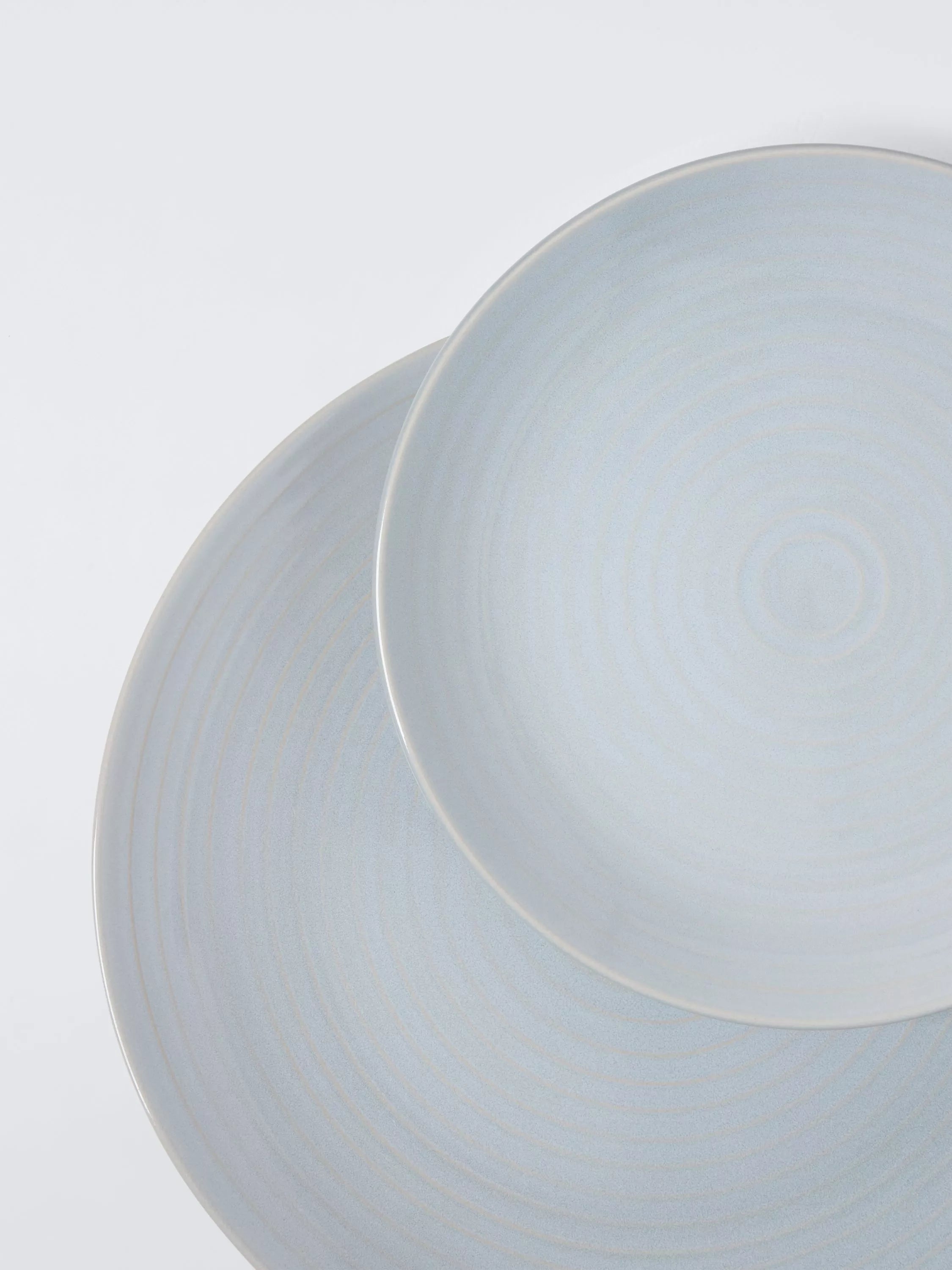 John Lewis stoneware dinnerware set in ice blue, 12 piece (British brand)