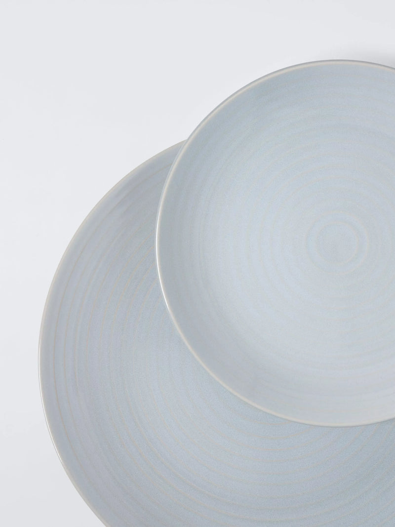 John Lewis stoneware dinnerware set in ice blue, 12 piece (British brand)