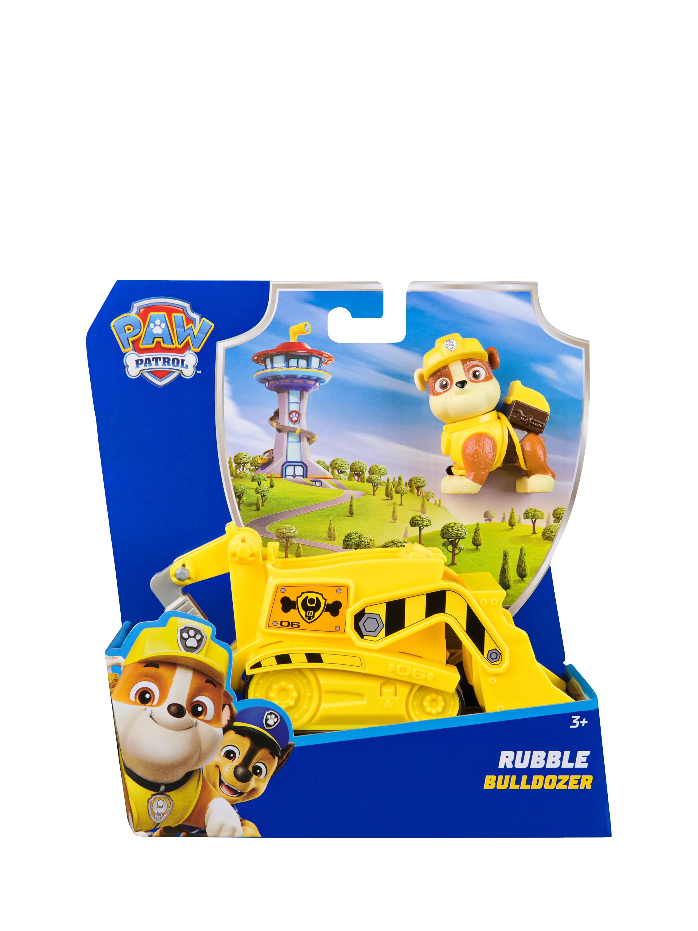 Paw Patrol Rubble Bulldozer toy vehicle with construction parts (British brand)