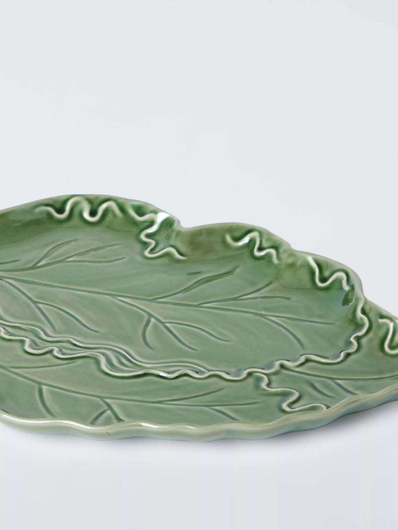 John Lewis x Deliciously Ella kale-shaped stoneware platter 40cm (British brand)