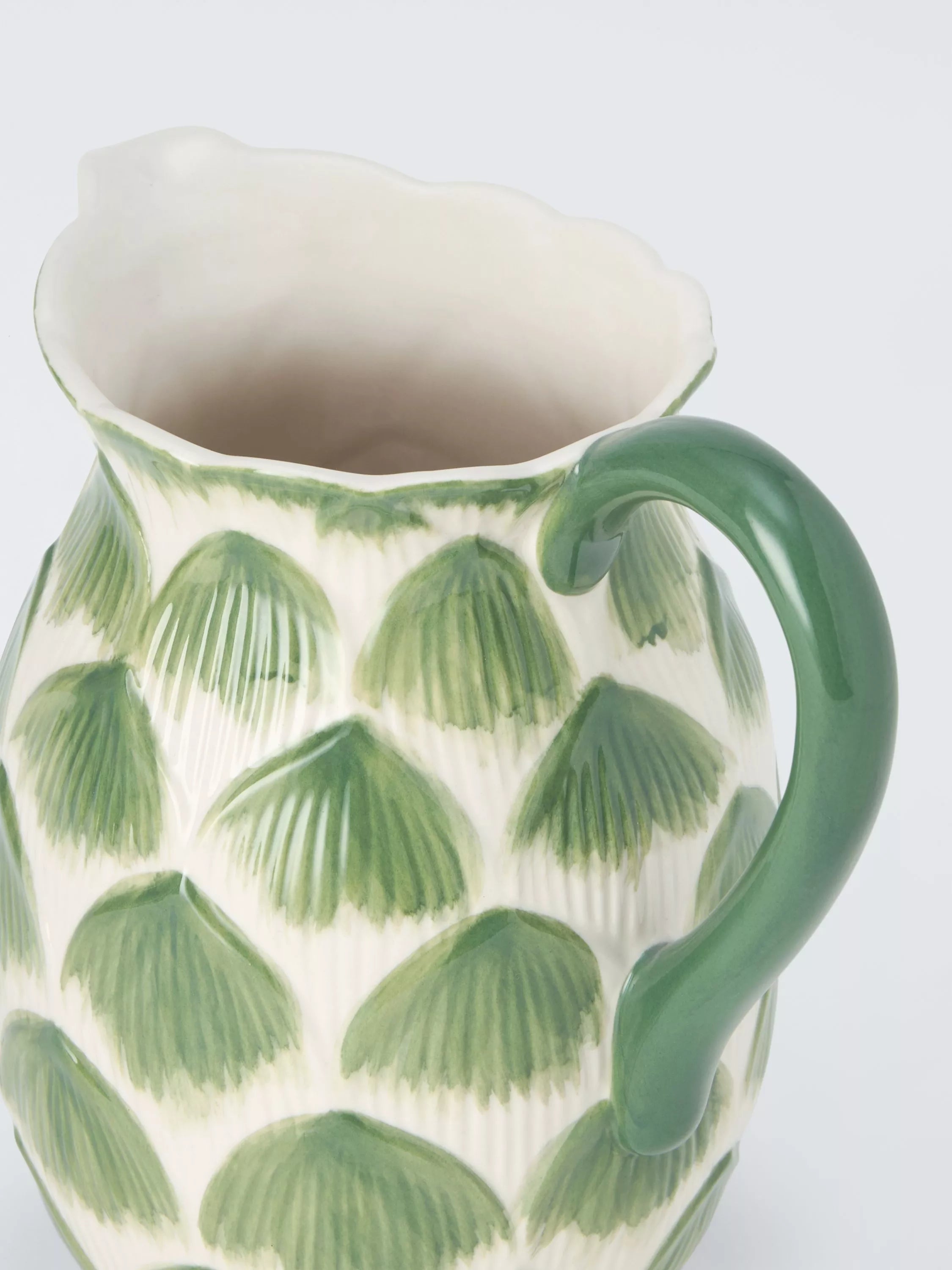 John Lewis Deliciously Ella hand-painted artichoke stoneware jug 1.4L - British product