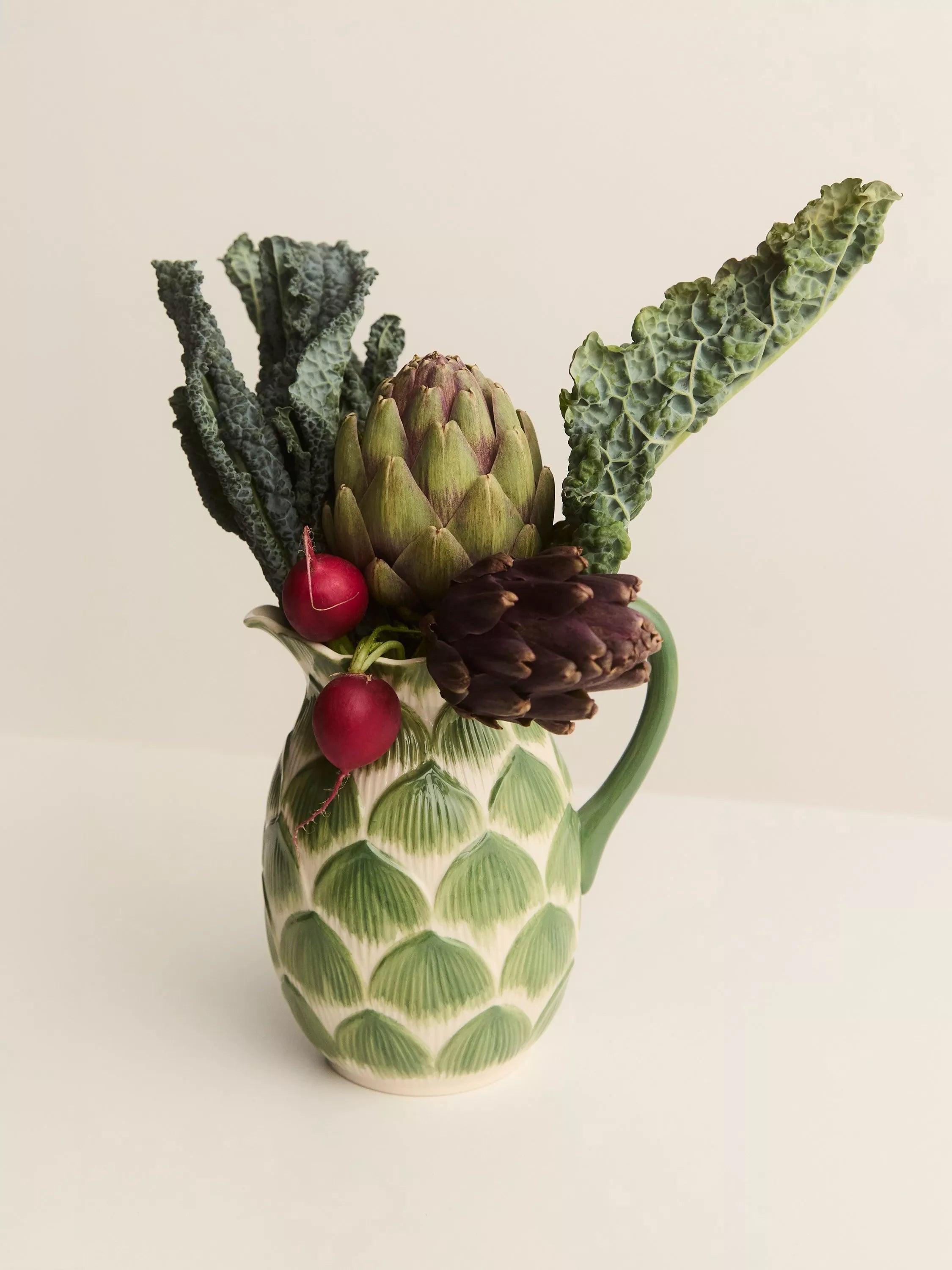 John Lewis Deliciously Ella hand-painted artichoke stoneware jug 1.4L - British product