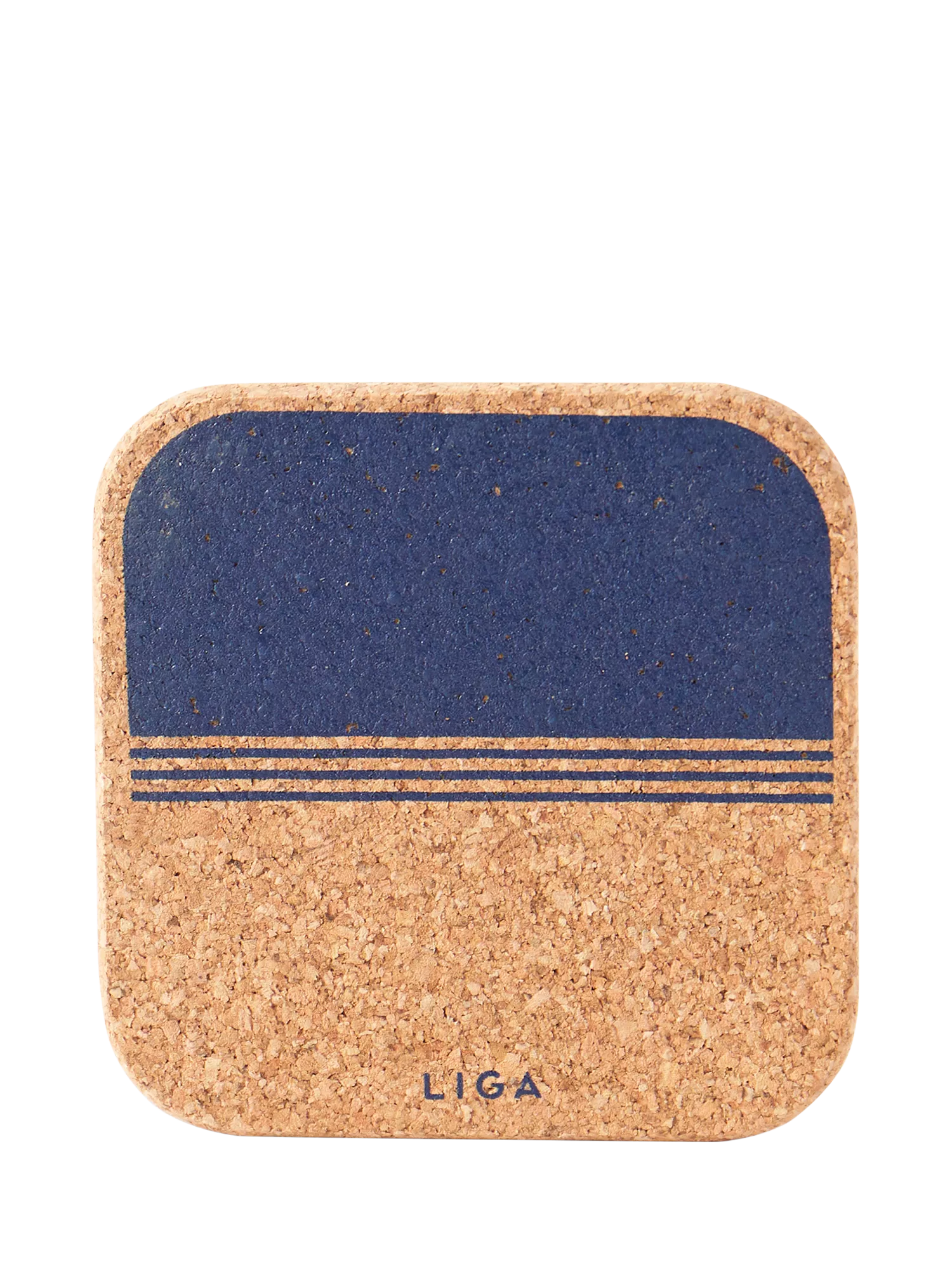 LIGA blue organic cork coasters set of 4 (British brand)