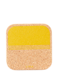 LIGA organic cork coasters set of 4 yellow (British brand)