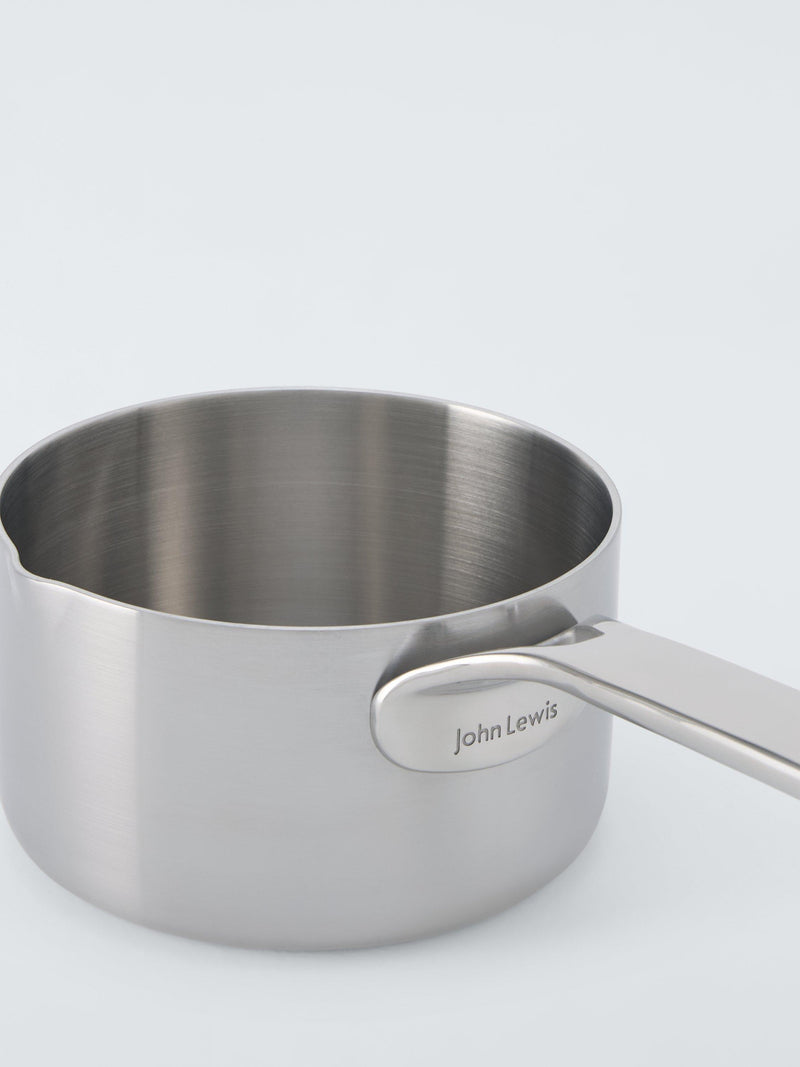 John Lewis 5-Ply Thermacore stainless steel milk pan 14cm - British product