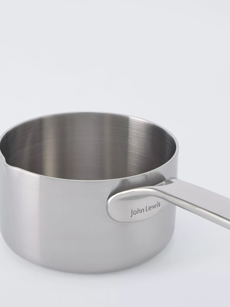 John Lewis 5-Ply Thermacore stainless steel milk pan 14cm - British product